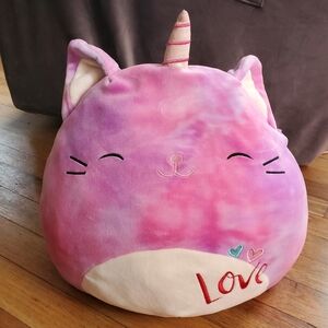Squishmallow Carla the Caticorn pink tie‎ dye stuffed animal plush